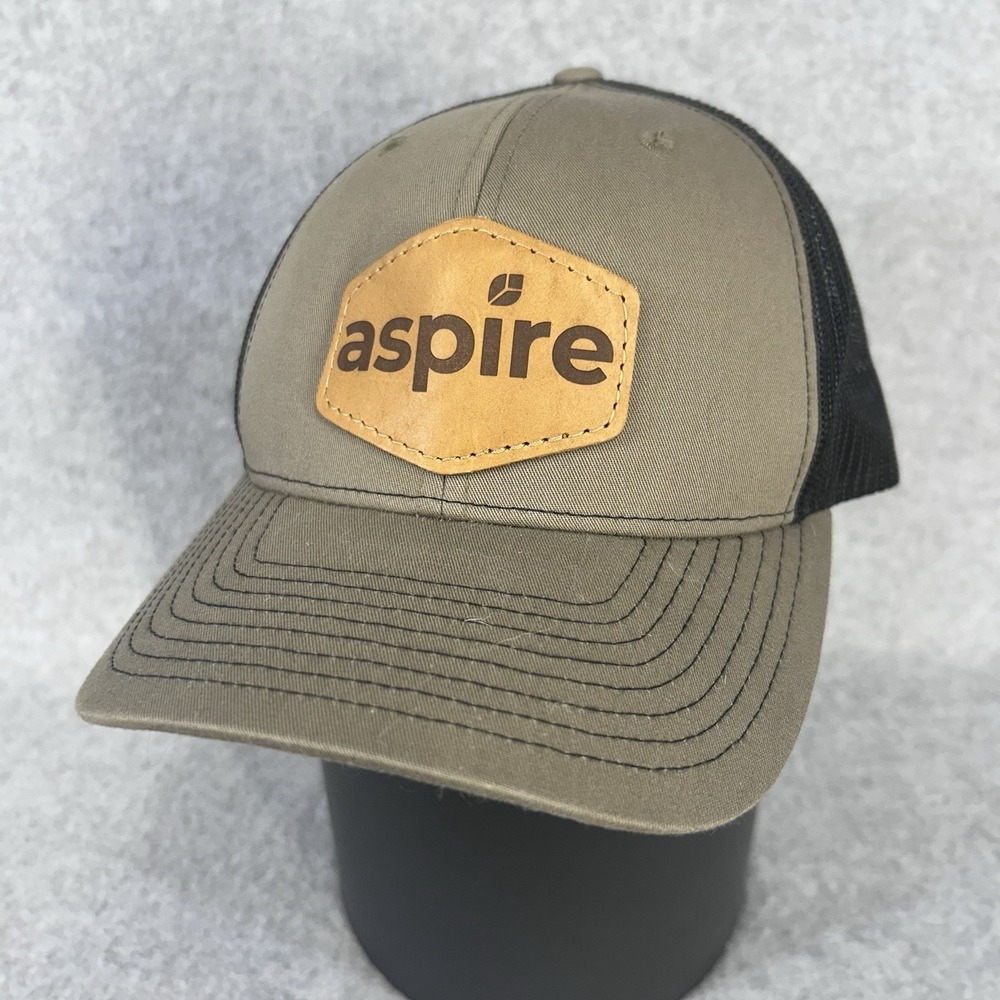 Aspire Patch Mens Khaki Richardson Trucker Hat Snapback Style 112 OSFA